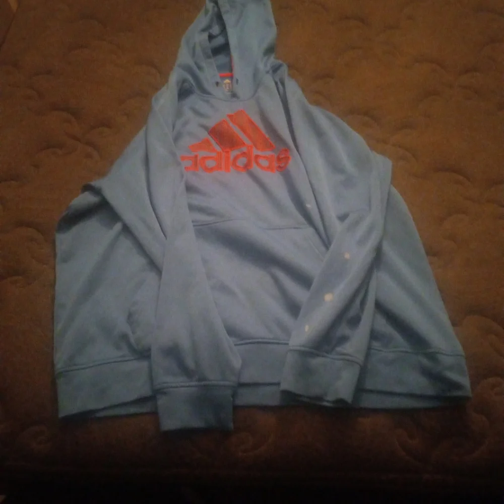 Adidas Hoodie Turquoise Green And Red XXL Logo 2XL Three Stripes